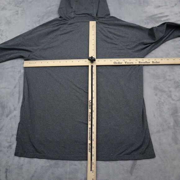 Rebook Sweatshirt Womens S Gray Long Sleeve Drawstring Logo Pullover Hoodie - Picture 3 of 16